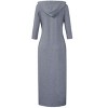 BLUEMING Womens 3/4 Long Sleeve Maxi Hoodie Dress Casual Pocket Slim Pullover Sweater Dress Travel Outfits - 2 of 3