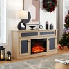 58" TV Stand with 23" Electric Fireplace Insert, Embossed Pattern Media Console with Sliding Door, Open and Closed Storage for Living Room or Bedroom - 4 of 4