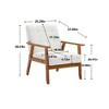 Runesay Beige Mid-Century Modern Accent Chair, with Solid Wood Armrest and Feet, for Living Room, Bedroom and Studio - 2 of 4