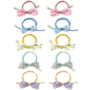 Wrapables Polka Dots & Faux Pearls Hair Ties (Set of 10) - 1 of 4