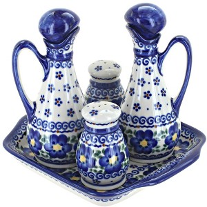 Blue Rose Polish Pottery 41 Vena Table Accessory Set - 1 of 1