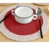 Home Mart Goods Red Extra Thick Woven Trivet Round Placemats Natural Cotton Hot Potholder Mat Heat Resistant - 9"x9"(Pack of 4) - 4 of 4