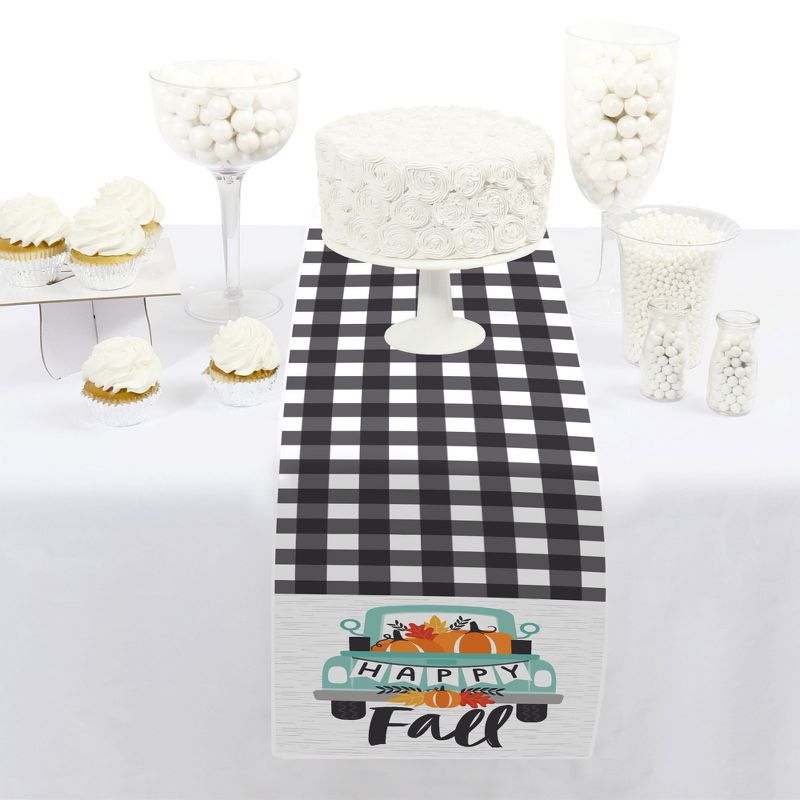 Big Dot of Happiness Happy Fall Truck - Petite Harvest Pumpkin Party Paper Table Runner - 12 x 60 inches, 2 of 5