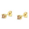 14K Yellow Gold IGI Certified 3/8 Cttw Princess Diamond Solitaire Stud Earrings - 3 of 4