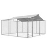Large Outdoor Dog Kennel Enclosure Cage Fence with Roof, 157.2 x 157.2 x 91.2 Inch - 2 of 4