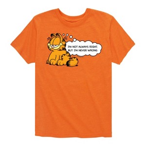 Boys' - Garfield - Not Always Right Short Sleeve Graphic T-Shirt - 1 of 4