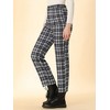Allegra K Women's Plaid Tartan High Waisted Button Casual Pants - 4 of 4