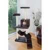 GleePet GP78570923  57-Inch Real Wood Cat Tree In Coffee Brown With Four Levels, Ramp, Hammock And Condo - 4 of 4