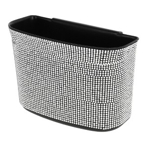 Unique Bargains Car Trash Can Portable Car Door Trash Bin White 1 Pc 7.1" Length 3.2" Width 5.1" Height ABS - 1 of 4