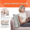 Hachikiko Velvet Back Support Pillow - Removable Cover, Curved Reading Pillow for Bed & Couch, Gray (23.5"x20"x5") - 2 of 4