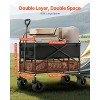 VEVOR Double Decker Wagon Collapsible, 400L Heavy Duty Folding Wagon Cart, Extended Long Garden Cart with All-Terrain Wheels, Black - 4 of 4