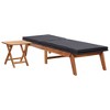vidaXL Sunlounger Black and brown PE rattan and solid acacia wood Large - 2 of 4