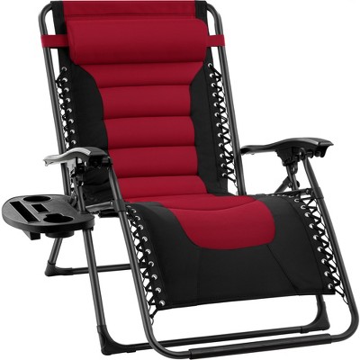 Best Choice Products Oversized Padded Zero Gravity Chair, Folding Outdoor Patio Recliner w/ Headrest, Side Tray