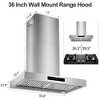 Hooure Gesture Sensing & Touch Control Range Hood 1100 CFM, 4-Speed, Stainless Steel, 2 LED Lights - 2 of 4