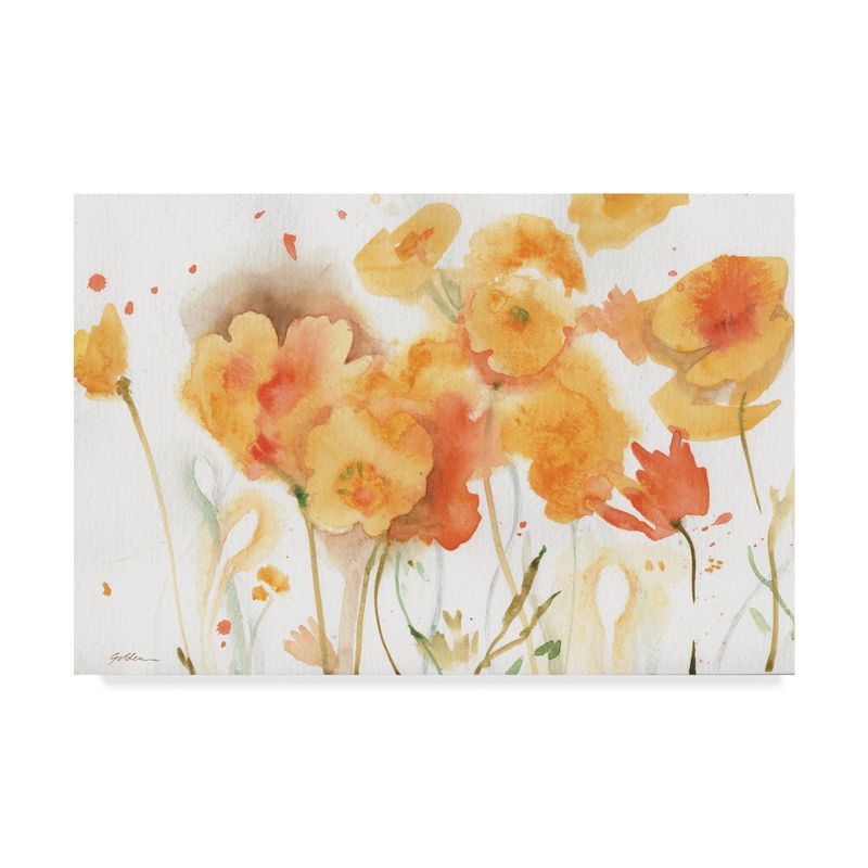 Trademark Fine Art -Sheila Golden 'Sunlight Poppies' Canvas Art, 2 of 4
