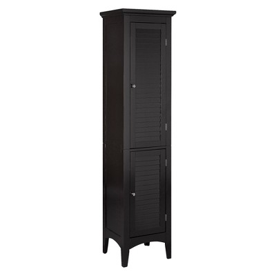 Slone Two Door Shuttered Linen Cabinet Espresso - Elegant Home Fashion ...