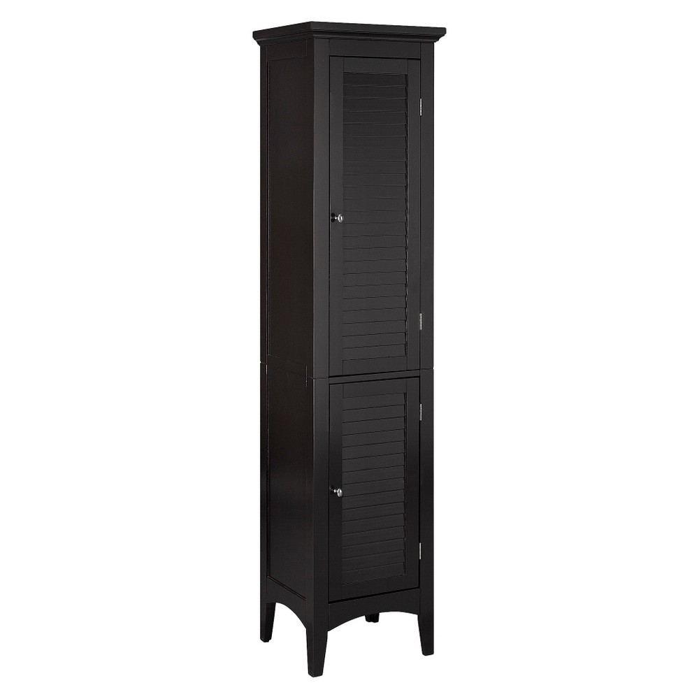 Photos - Wardrobe Slone Two Door Shuttered Linen Cabinet Espresso - Elegant Home Fashion