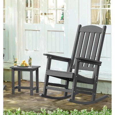 Arceso Outdoor Rocking Chairs Set, 1 Chairs & 1 Table HDPS Poly Rocking Chair, All Weather Resistant, Heavy Duty Rocker Chair For Patio, Lawn, Garden