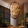 Rennnsan Halwen 35"W 12-Light Geometric Mid-Century Modern Dimmable Chandelier in Brown - 4 of 4