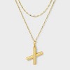 14K Gold Dipped Cubic Zirconia Duo Initial Multi-Strand Necklace - A New Day™ Gold - 2 of 4