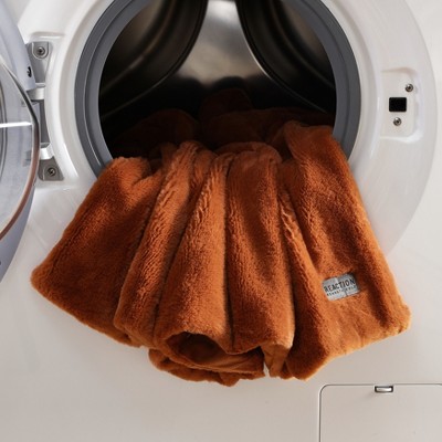 Ginger Orange Faux Fur Reversible Throw Blanket 50" x 60"