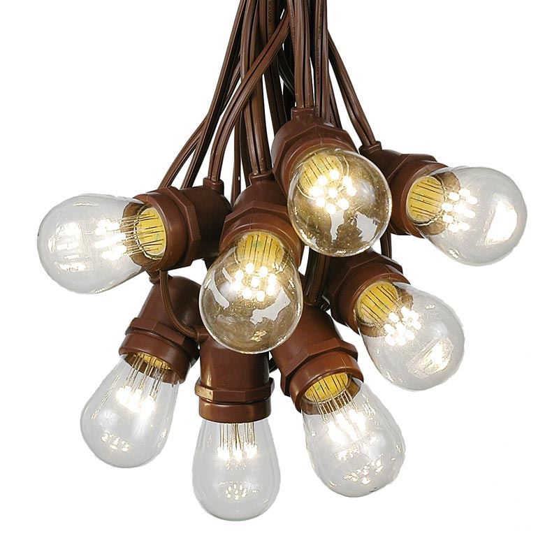 Novelty Lights Edison Outdoor String Lights with 25 In-Line Sockets Brown Wire 37.5 Feet, 1 of 9