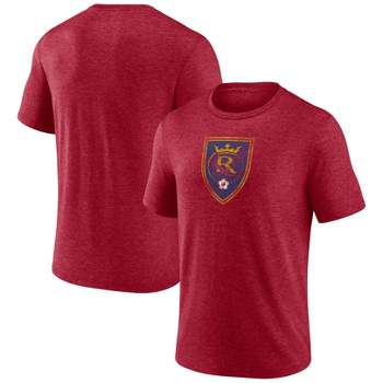 MLS Real Salt Lake Men's Gray Short Sleeve Triblend Chest Logo T-Shirt