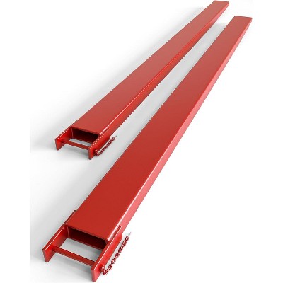 Pallet Fork Extension with Tire Chain 72 Inch Length 4.5 Inch Width, Heavy Duty Steel Pallet Extensions for Forklift Truck, Red