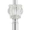 Barnes and Ivy Romley Traditional 3-Piece Floor and Table Lamp Set Silver Clear Chrome Finish Crystal Metal White Shade Living Room Bedroom Bedside - 2 of 4