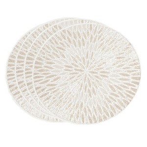 Saro Lifestyle Saro Lifestyle Round Placemats With Beaded Design (Set of 4) - 1 of 2