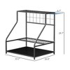 3-Tier Yard Tool Storage Rack, Garden Tool Organizer with Hooks for Long-Handled, Broom, Shovel - 3 of 4