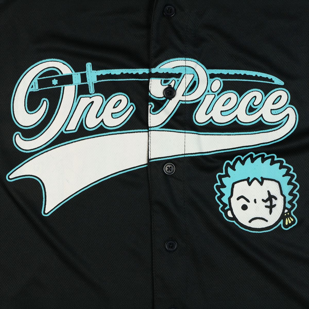 Seven Times Six One Piece Baseball Jersey Men's Zoro Short Sleeve Button Up Shirt Black - thumbnail 4