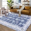 Washable Area Rugs Vintage Floral Living Room Rug Stain-Resistant Low Pile Non Slip Indoor Distressed Print Carpet - 2 of 4