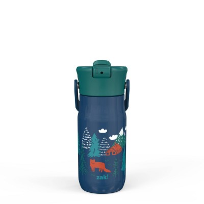Image of Zak Designs 14oz Recycled Stainless Steel Vacuum Insulated Kids' Water Bottle 'Woodlands'