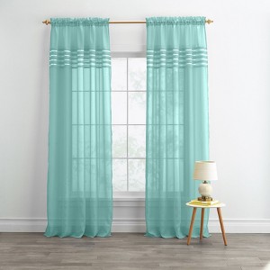 BrylaneHome BH Studio Sheer Voile Pleated Rod-Pocket Panel - 1 of 4