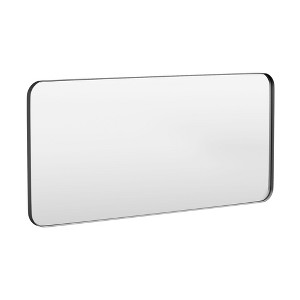 Tempered Glass Rounded Rectangle Framed Wall-Mounted Bathroom Vanity Mirror - 1 of 1