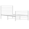 Bed Frame White Powder-Coated Steel Twin Bed Frame Rectangular - 4 of 4