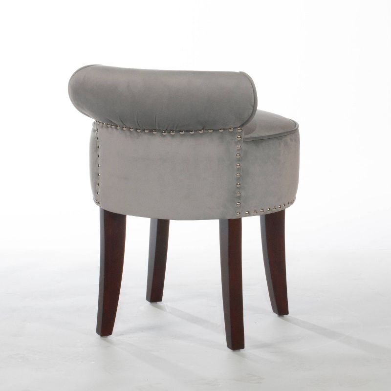 22.5" Lena Wood and Upholstered Vanity Stool - Hillsdale Furniture, 6 of 19