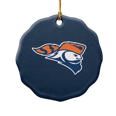 Carroll University Primary Logo Porcelain Scalloped Holiday Christmas Tree Ornament