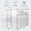 SEVOBAL Greenhouse with Twin-Wall PC Panels Sliding Door Roof Vent Quick-Assembly UV Protection Walk-in Greenhouse for Plants, Clear, 189"*32.5"*80" - 3 of 4