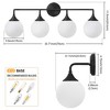 POWLIG 30.71-in 4-Light Black Dimmable Bathroom Vanity Light with 5.9in Milk Opal Glass Globe Shade - 4 of 4