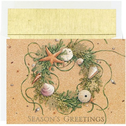 Beach Wreath Masterpiece Studios Holiday Cards : Target