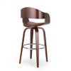 Lyngins Mid-Century Modern Counter Height Bar Stool Set of 2 – Bent Beech Wood Frame, 360° Swivel Bar Stools, Upholstered Counter Stools - 4 of 4