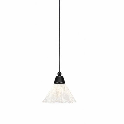Toltec Lighting Any 1 - Light Pendant in  Matte Black with 7" Italian Ice Shade