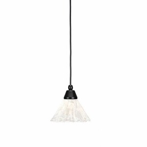 Toltec Lighting Any 1 - Light Pendant in  Matte Black with 7" Italian Ice Shade - 1 of 1