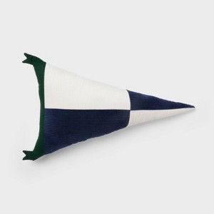 Triangle Corduroy Decorative Throw Pillow Navy Blue - Room Essentials™ - 1 of 4