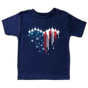 The Juniper Shop Patriotic Plane Heart Toddler Short Sleeve Tee - 1 of 4