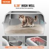 Munora 6" Deep Stainless Steel Cat Litter Box with Filtering Foot Board, Odor-Free High Wall Design for Large Cats - 2 of 4