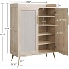 6-Tier Rattan Shoe Cabinet with Doors - 2 of 4