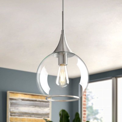 KAISITE 1 - Light Black Single Pendant Light With Globe Clear Glass
